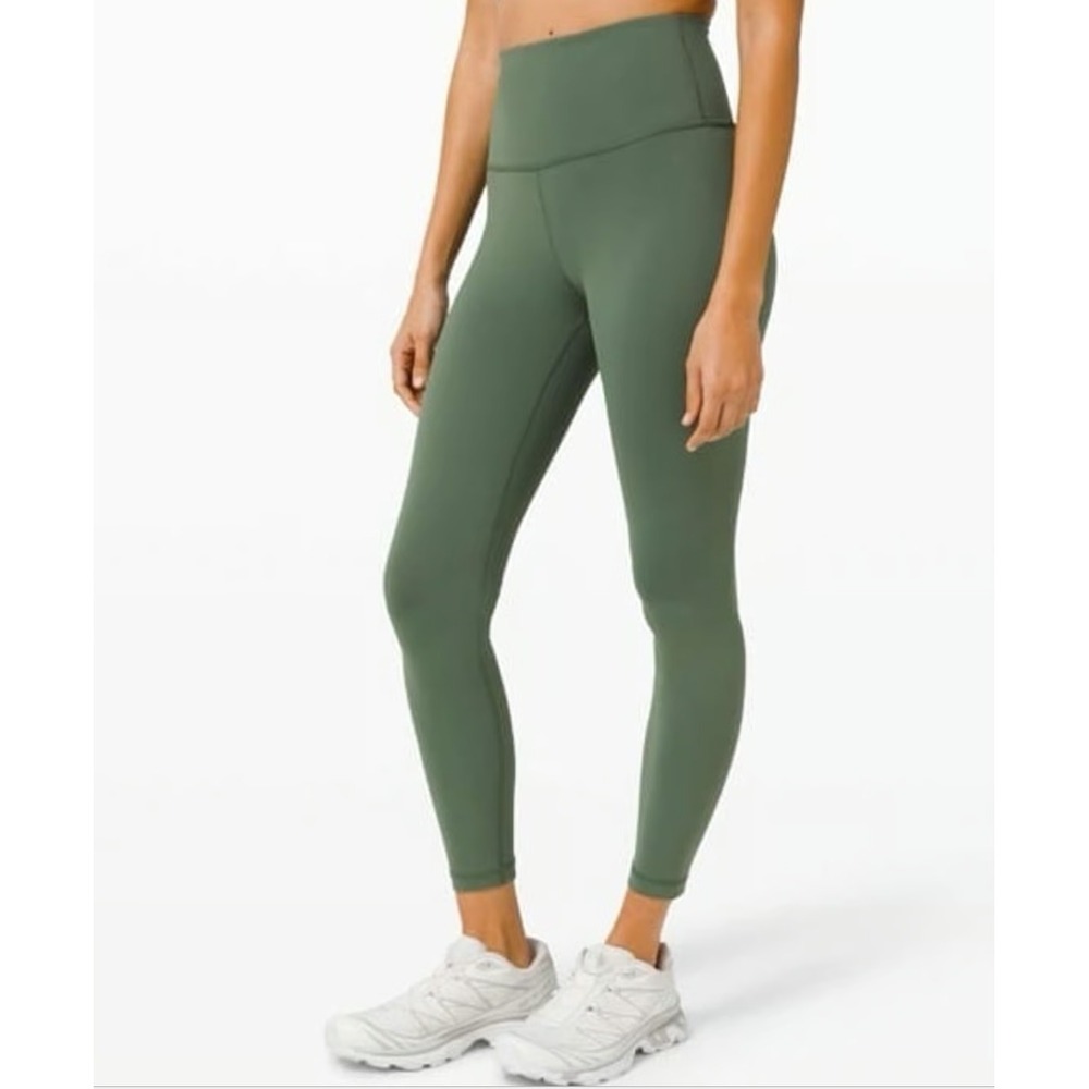 Lululemon Wunder Train High-Rise Tight 25" Algae Green 2 Waist Pocket Workout